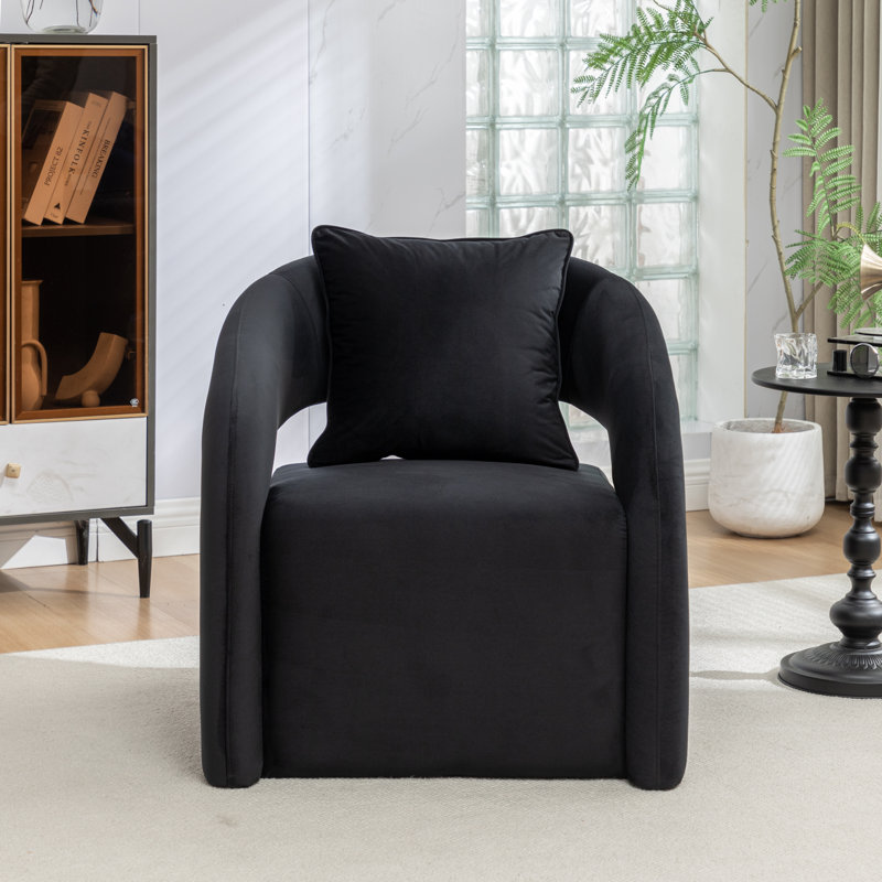 Hijinio Upholstered Armchair, Black
