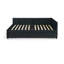 Lit de jour double avec couchette rembourrée capitonnée, structure de canapé-lit avec dossier et accoudoirs confortables, velours (79,5 po x 58 po x 25 po)-55941148