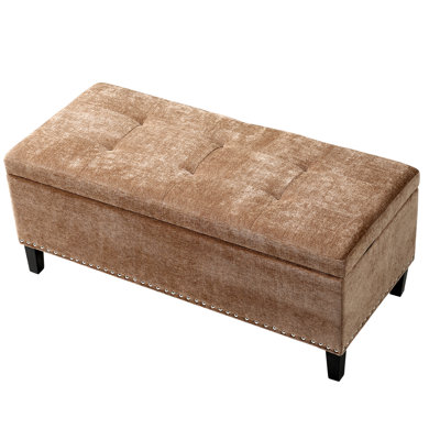 42" Tufted Rectangle Storage Ottoman