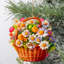 Ornements en forme de panier de marguerites en bois par Debrekht