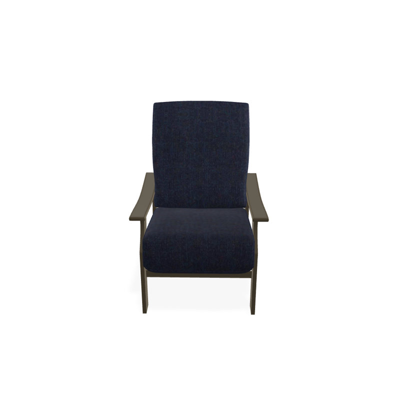 Chaise de patio profonde avec coussins St. Catherine, Spectre indigo Sunbrella®, Bois de plage texturé