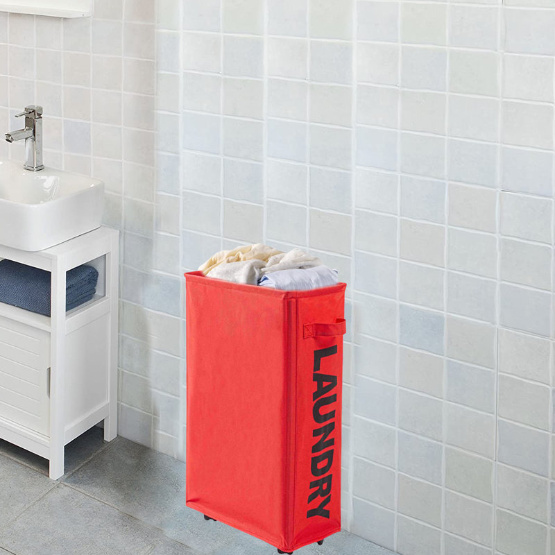 Panier à linge, Rouge, H 22,8 po x l 15,4 po x P 7,3 po