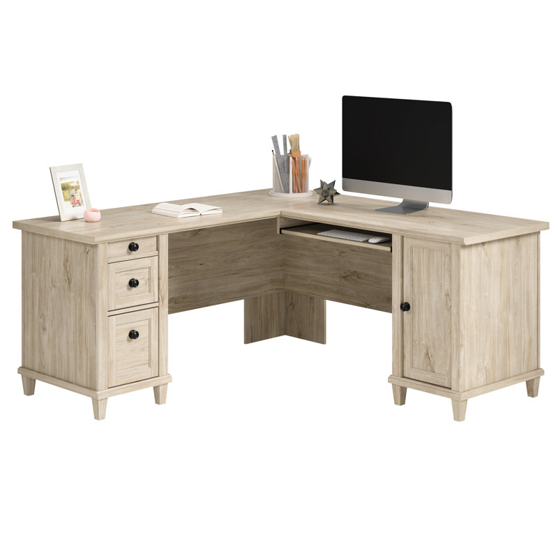 Oradee L-Shaped Executive Desk, Chalked Oak