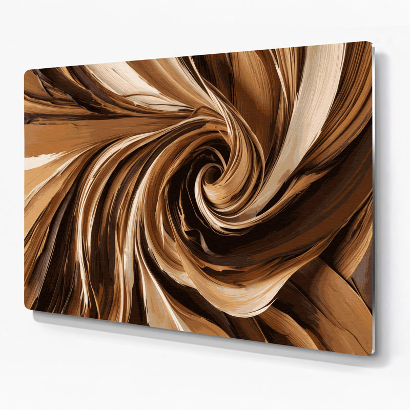 «Lyrical Abstraction 22», art mural en métal brun, H 8 po x l 10 po