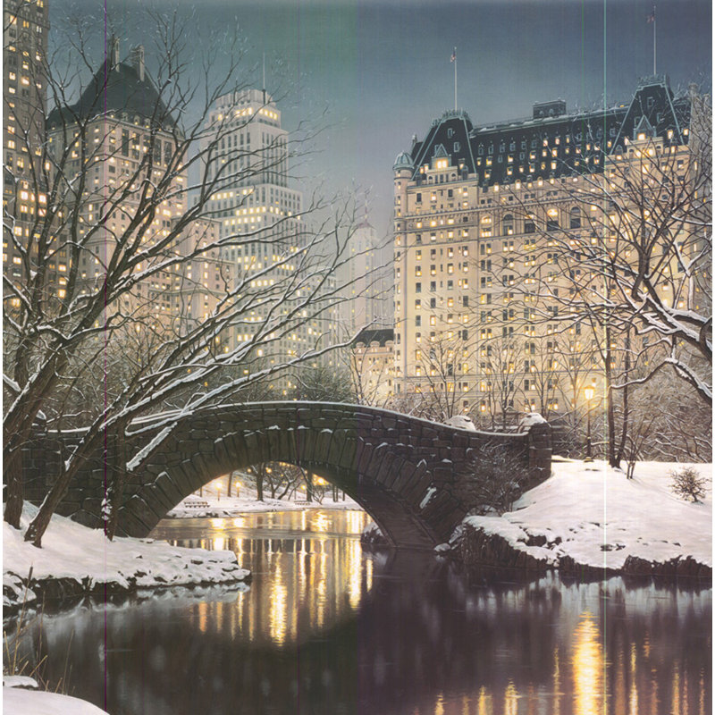 Crépuscule à Central Park, H 20 po x l 20 po