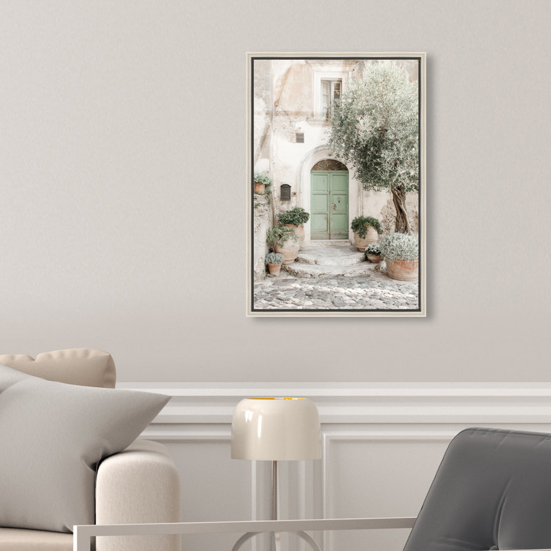 Mint Door I High-Gloss Frameless Acrylic Glass Wall Art Architecture Print by Oliver Gal, Ready to Hang, 10 x 15, 11"H x 16"W