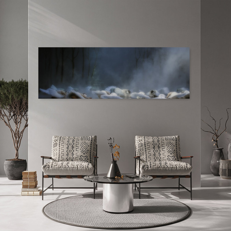 «Misty Water Ballet Elegant Ethereal Serene Forest Landscape», art mural, H 60 po x l 20 po