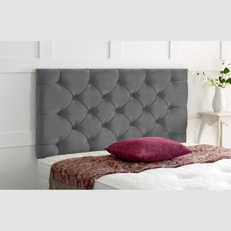 Carter-Mills Upholstered Headboard, Grey, Double (4'6)