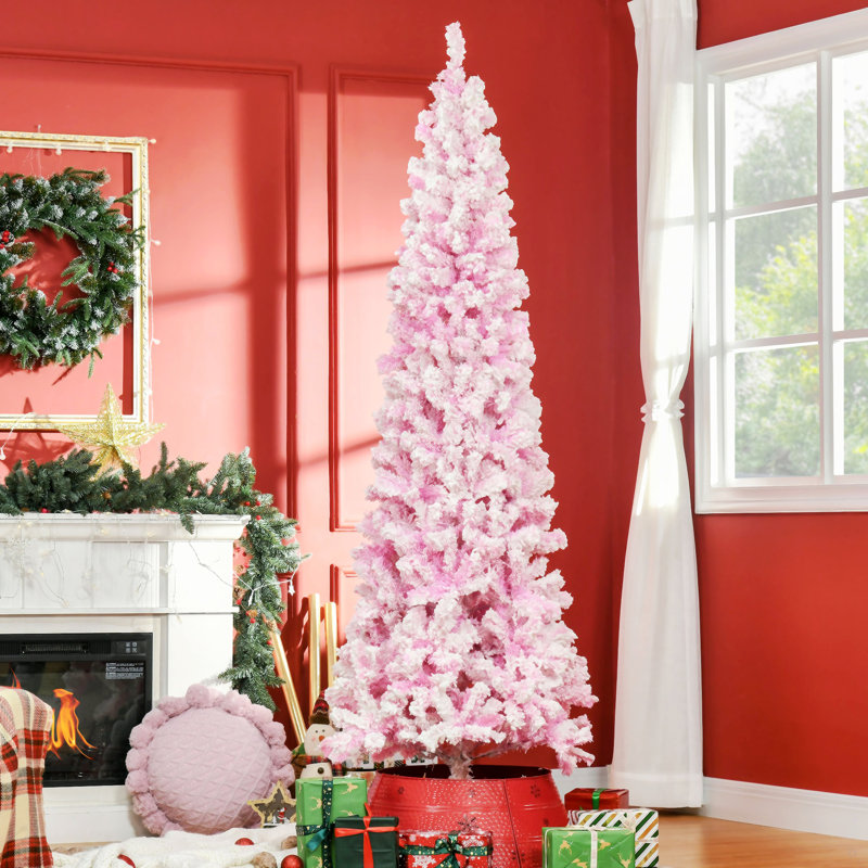 Snow Flocked Artificial Christmas Tree With Realistic Branches And Auto Open Design