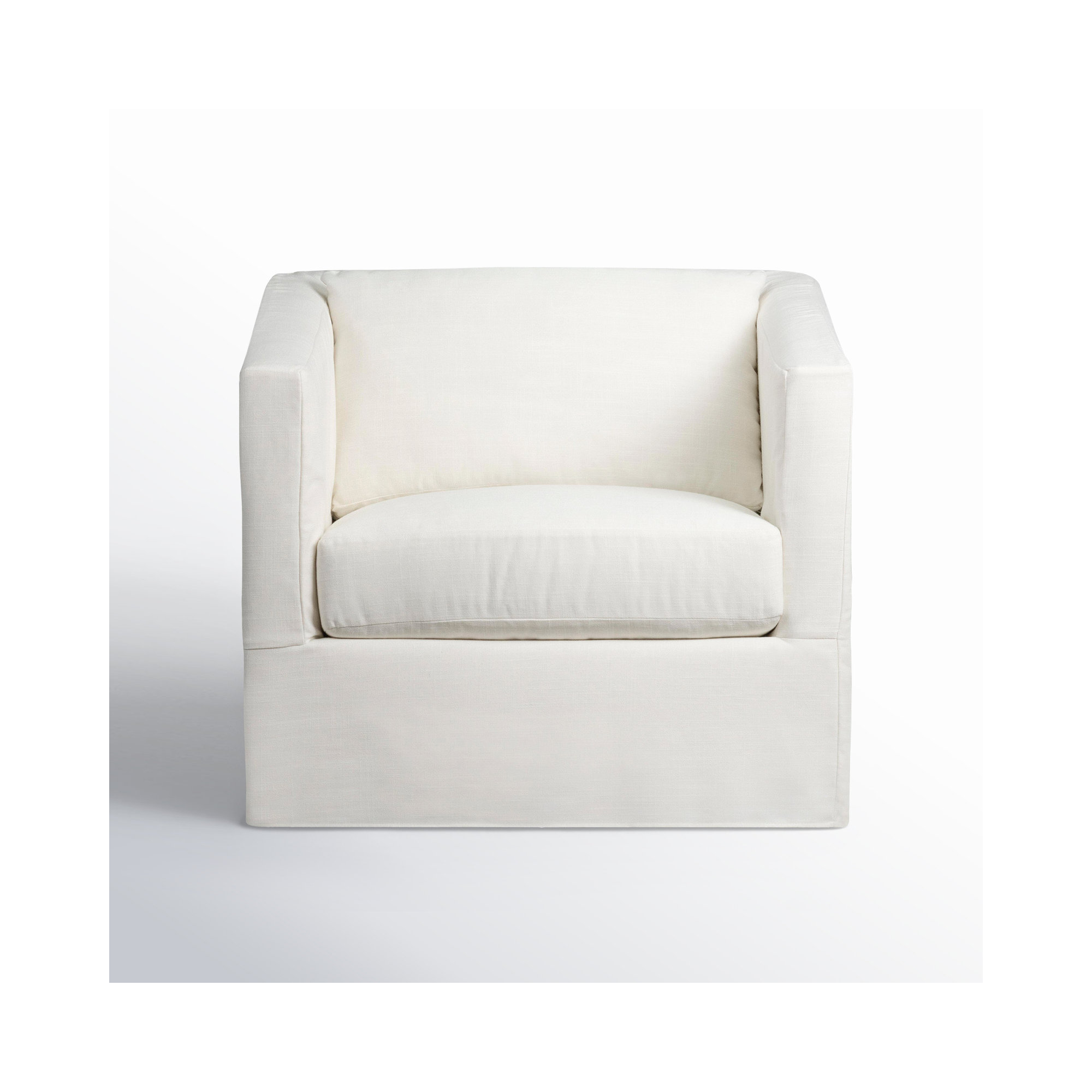 Emilie Slipcovered Chair And A Half, Oak, Nomad Snow Crypton® Chenille