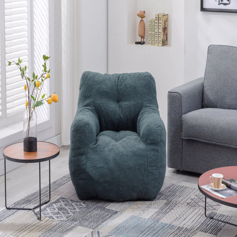 Fauteuil à billes Soft, Ours en peluche vert
