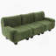 Canapé moderne en chenille 3 places avec accoudoirs courbés pour des espaces de vie compacts et élégants, vert-1739785790