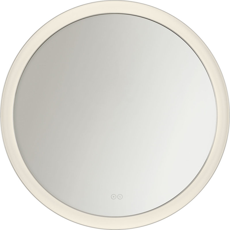 Miroir rond Chopin, Nickel poli, H 36 po x l 36 po x P 1,5 po