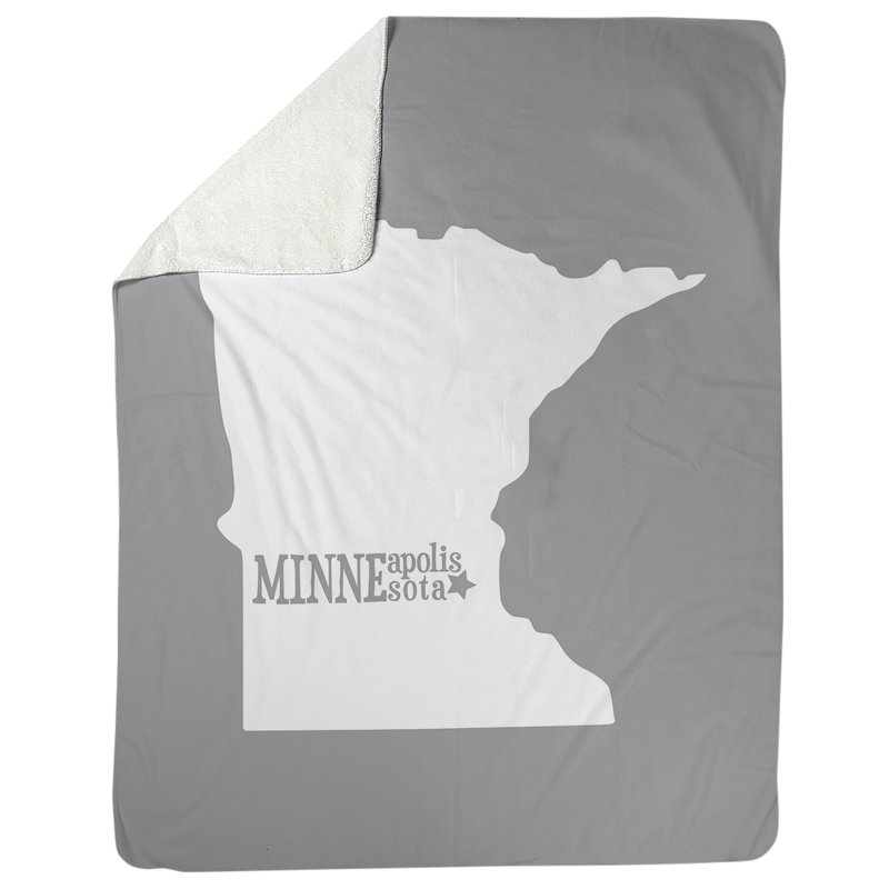 Jeté polaire minneapolis minnesota, l 52,5 po x L 62,5 po, Gris