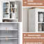 72 po, armoire en métal, cuisine, blanc, tablettes réglables, cadre en acier inoxydable, autoportant, magnétique, rayure - Caractéristiques