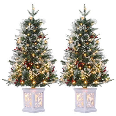 2Pcs 3 FT Christmas Tree, Pre-Lit Christmas Tree With 78 LED Lights, Battery-Powered