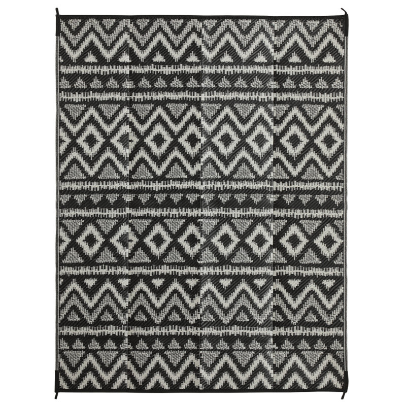 Southwestern Black/White Indoor/Outdoor Area Rug, Rectangle 8' x 10'