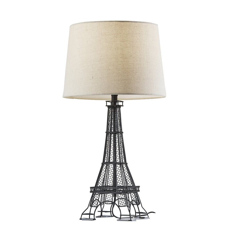 Lampe de table noire 25 po, H 25,5 po x l 15 po x P 15 po, Naturel