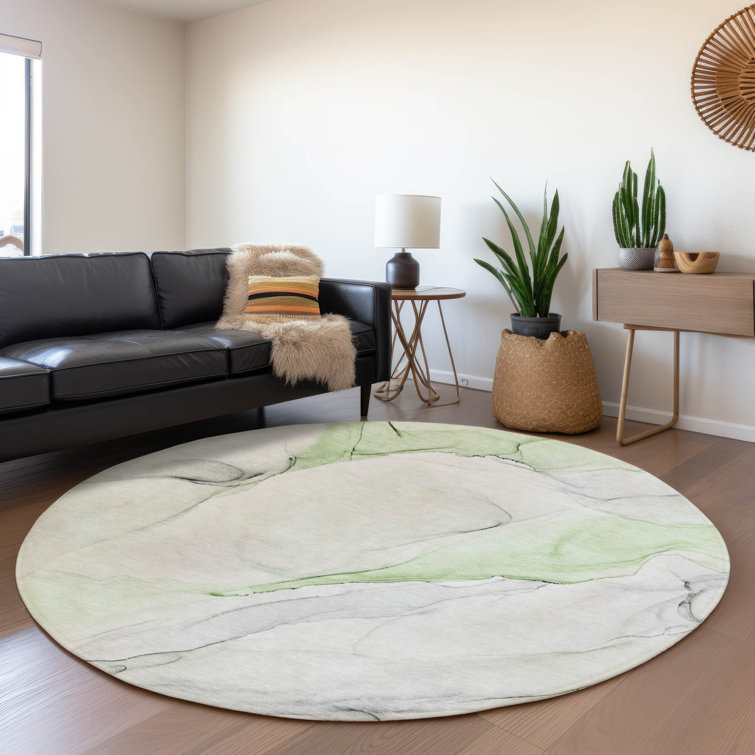 Premium Machine Washable Cerrito AMF515 Green Rug