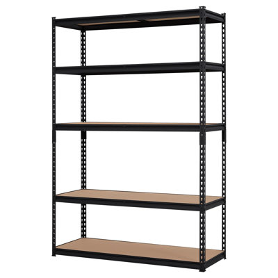 Garage Shelving Heavy Duty Storage Shelves 2000Lbs Capacity, 5 Tier Adjustable Metal Shelving Unit 48" W x 18" D x 72" H, Industrial Utility Rack for Kitchen Pantry