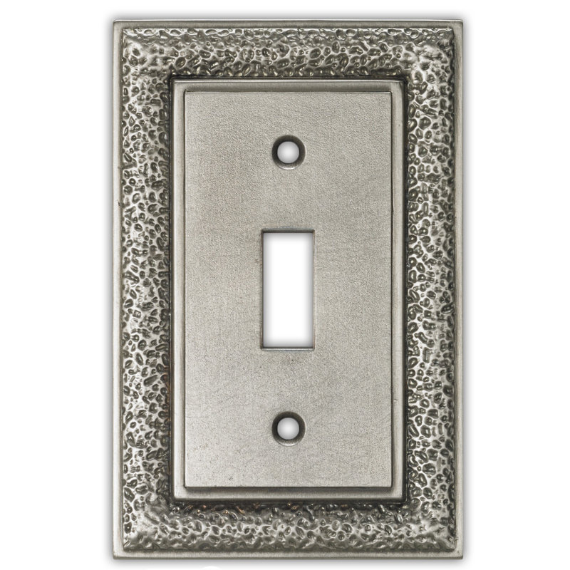 Hammered 1-Gang Toggle Light Switch Wall Plate, Grey