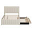Lit plateforme tapissier avec lit gigogne et 3 tiroirs