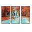 Rainforest Waterfall Loas - 3 pièces, cadre photo flottant sur toile-8408787-8408788