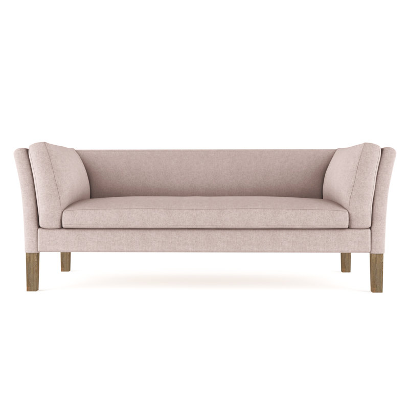 Charlton Flared Shelter-Arm Sofa, 31" H x 72" W x 33" D, Weathered, Box Weave Linen Blush