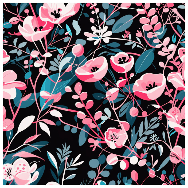 Coussin Floral, 16 x 16 inches