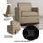 Modern Upholstered Cream Faux Leather Square Swivel Armchair with Matel Base (Set of 2)-881606332