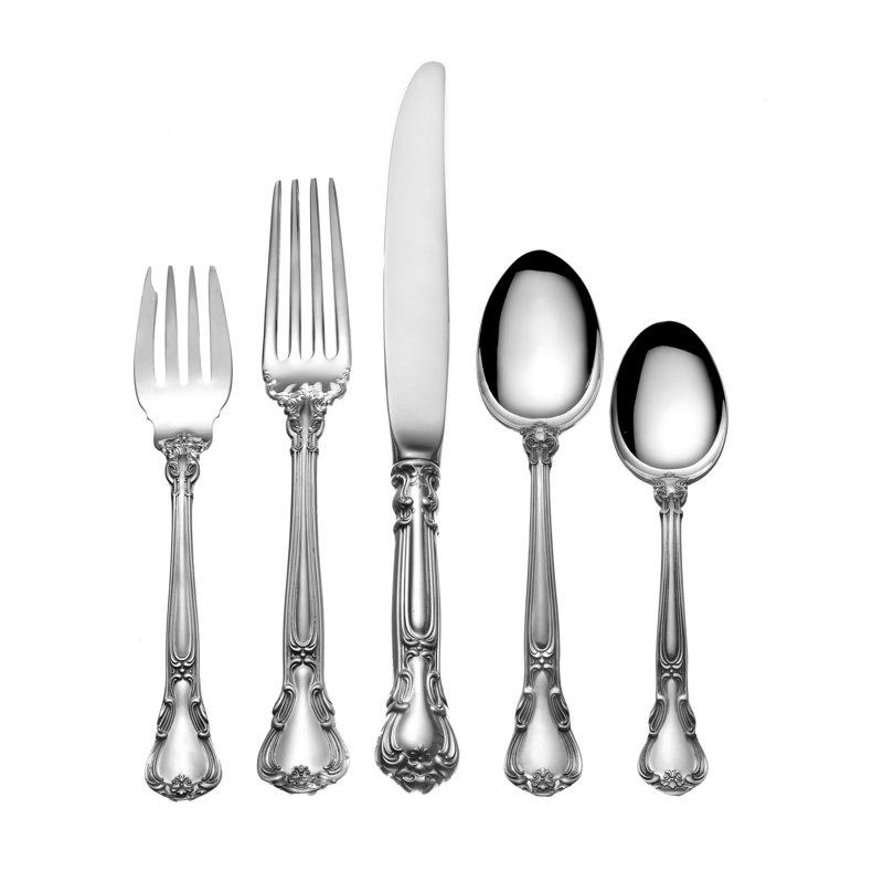 Chantilly 5 Piece Sterling Silver Flatware Set, Service for 1