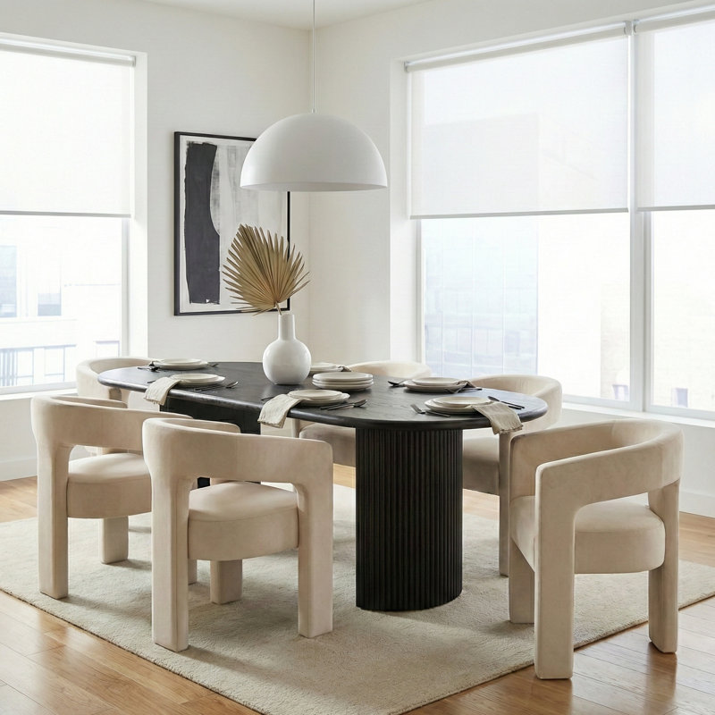 Kebba 7-Piece Dining Set, Light Beige