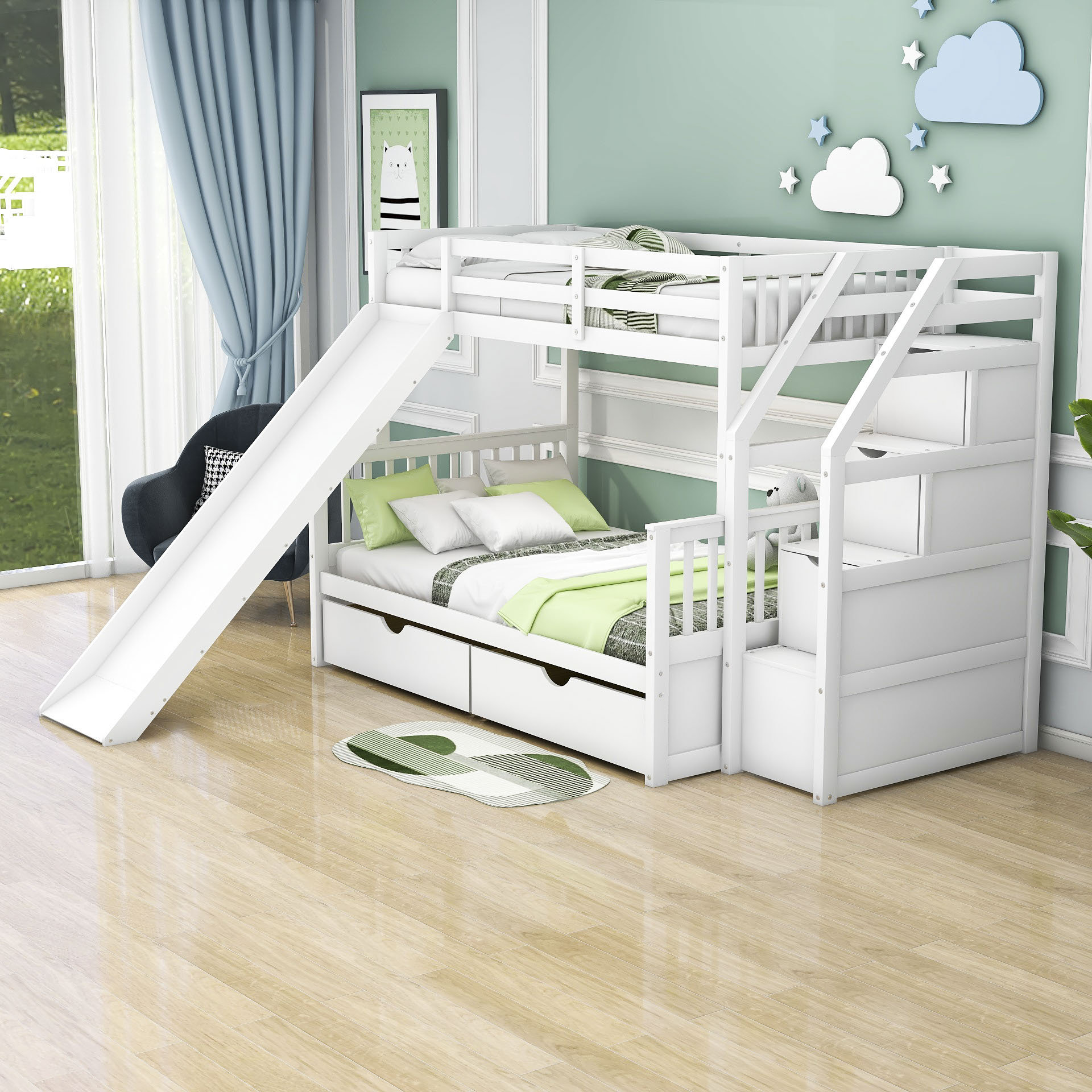 Harriet Bee Erzsebet Twin over Full 3 Drawer Standard Bunk Bed by ...