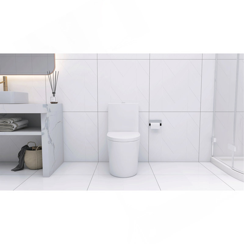Elongated One Piece Toilet White