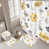 Motif floral gris / jaune