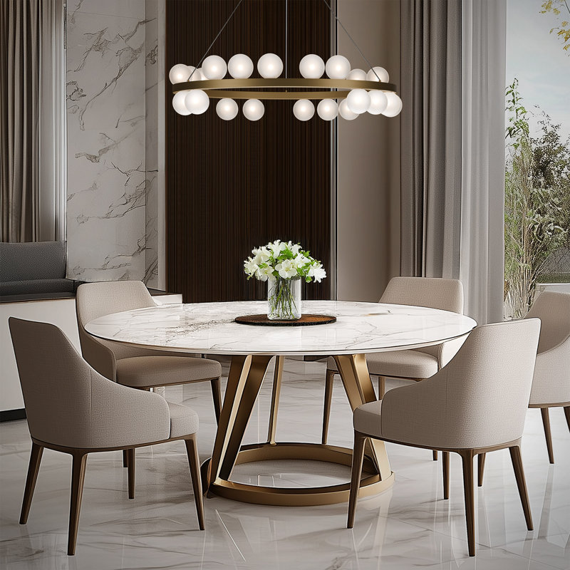 Carousel Dimmable LED Chandelier With Built-In Color Temperature Adjustability Switch, 2700K/3000K/3500K/4000K, Aged Brass