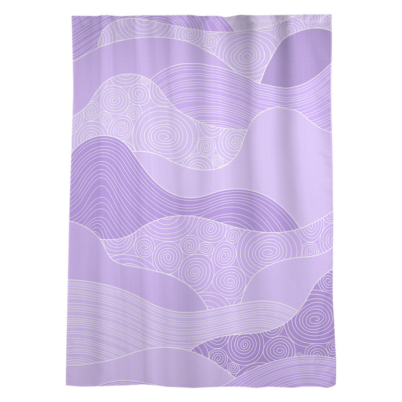Panneau de rideau simple à passe-tringle à ondulations tirées à la main Avicia, Mauve