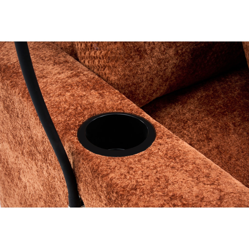 Fauteuils inclinables en chenille ultra-confortables, conception orange spacieuse pour la maison