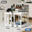 Rangement de tiroir coulissant sous-comptoir polyvalent pour armoires de cuisine et de salle de bain, installation sans outils, conception antidérapante et robuste-123865281-123865280