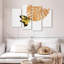 Papillon Monstera, ensemble de 4 reproductions sur toiles 4 pièces-1946089563