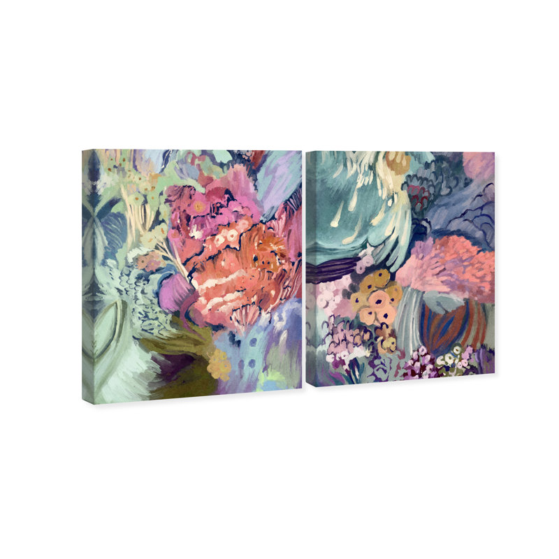 Abstract Botanicals Set Set by Oliver Gal, 40"H x 32"W, Gallery Wrapped