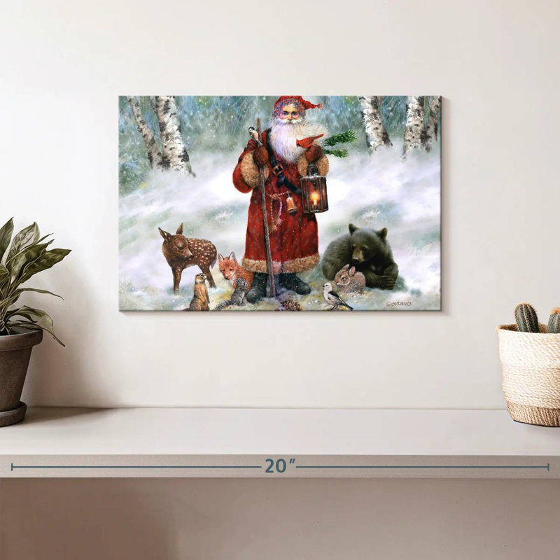 Père Noël Lelend Woodland, H 8 po x l 12 po