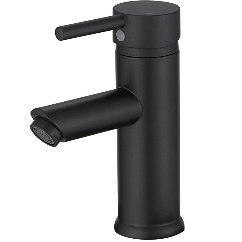 Robinet de salle de bains monotrou avec ensemble de drainage, Nickel brossé, Non