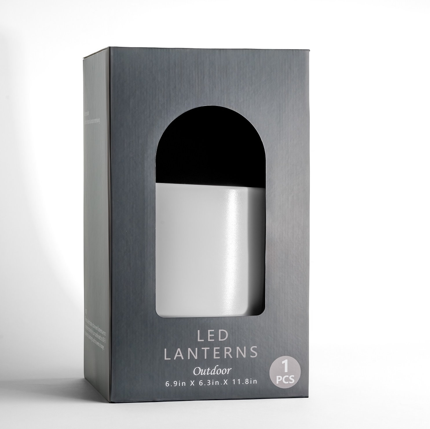 Gray Flameless Outdoor Lantern Candle