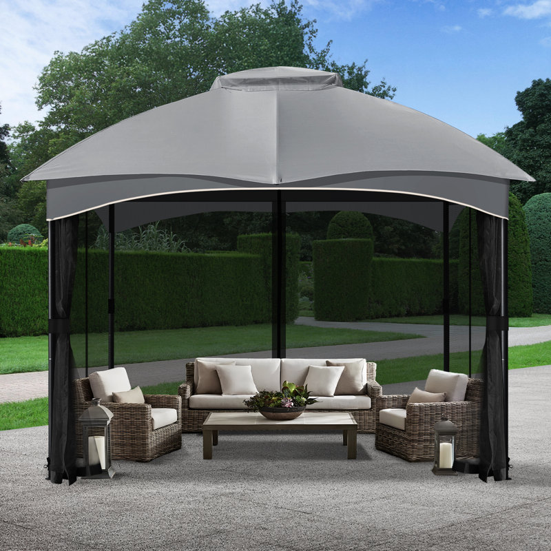 Universal Gazebo Mosquito Netting, 210cm H x 310cm W x 310cm D, Black