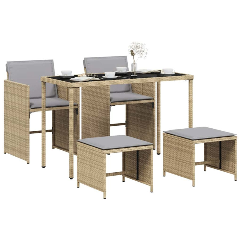 Patio Dining Set Table,, Grey, Mix Beige