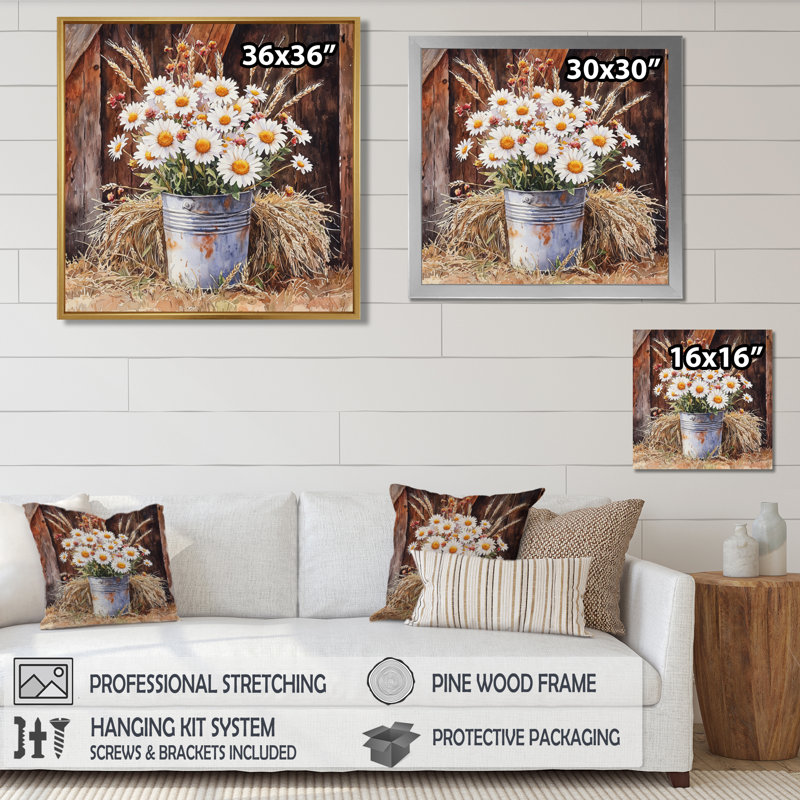 Ditullio - Art mural floral, Impression encadrée flottante, Noir, noir, noir, noir, H 16 po x l 16 po