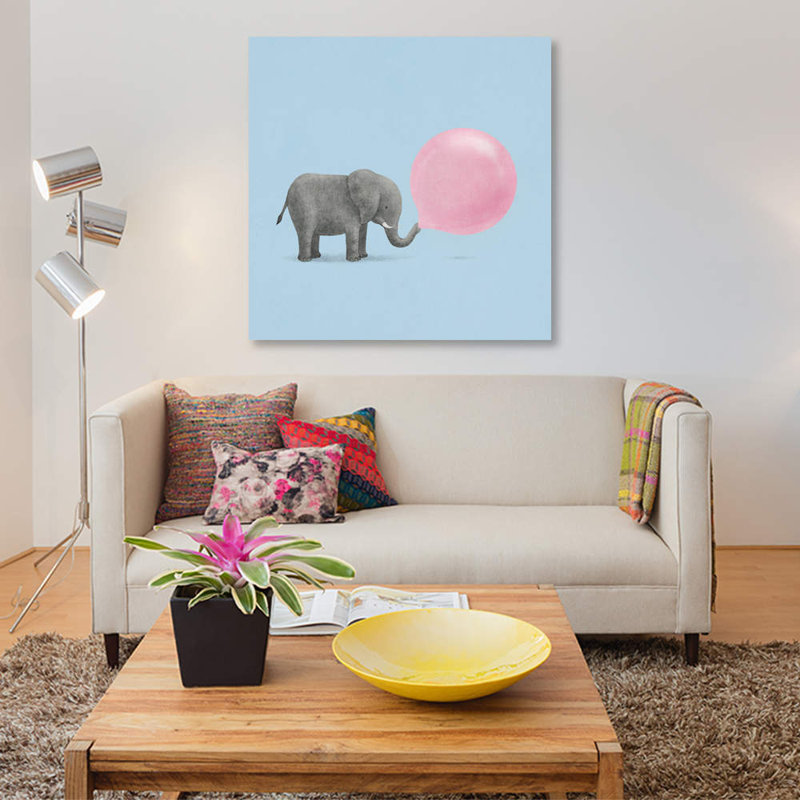 Jumbo Bubble Gum Blue by Terry Fan - Wrapped Canvas Print, 45.72 cm H x 45.72 cm W x 1.91 cm D
