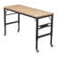 Établi réglable de 60 po pour le garage, poste de travail robuste en bois d'hévéa avec prises de courant et roues, table de travail en bois franc d'une capacité de charge de 2000 lb pour atelier, garage, bureau, maison