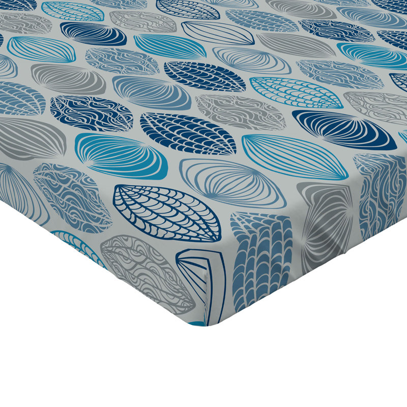 Ensemble de 2 draps-housses Ambesonne, Bleu pâle, bleu marine, gris / géométrique, Drap-housse grand